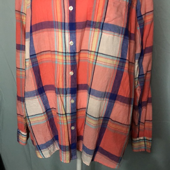 Old Navy The Classic Shirt Button Down Plaid Women’s Size Large EUC - Picture 2 of 7